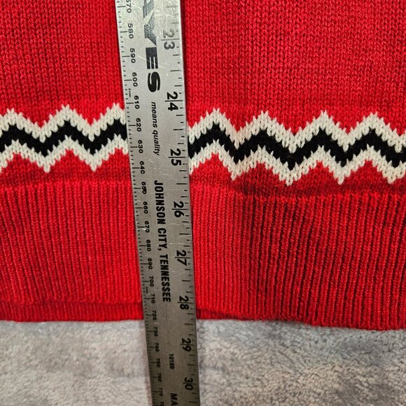 Style & Co Red Fair Isle Knit Sweater 2X Cotton Blend casual office Bold Party - Picture 7 of 12